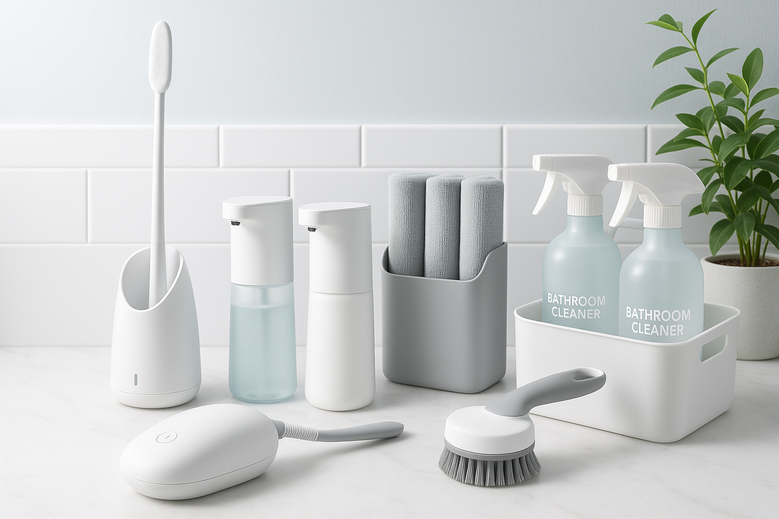 Cleaning & Care: Smart tools and essentials to keep your bathroom sparkling clean with ease.